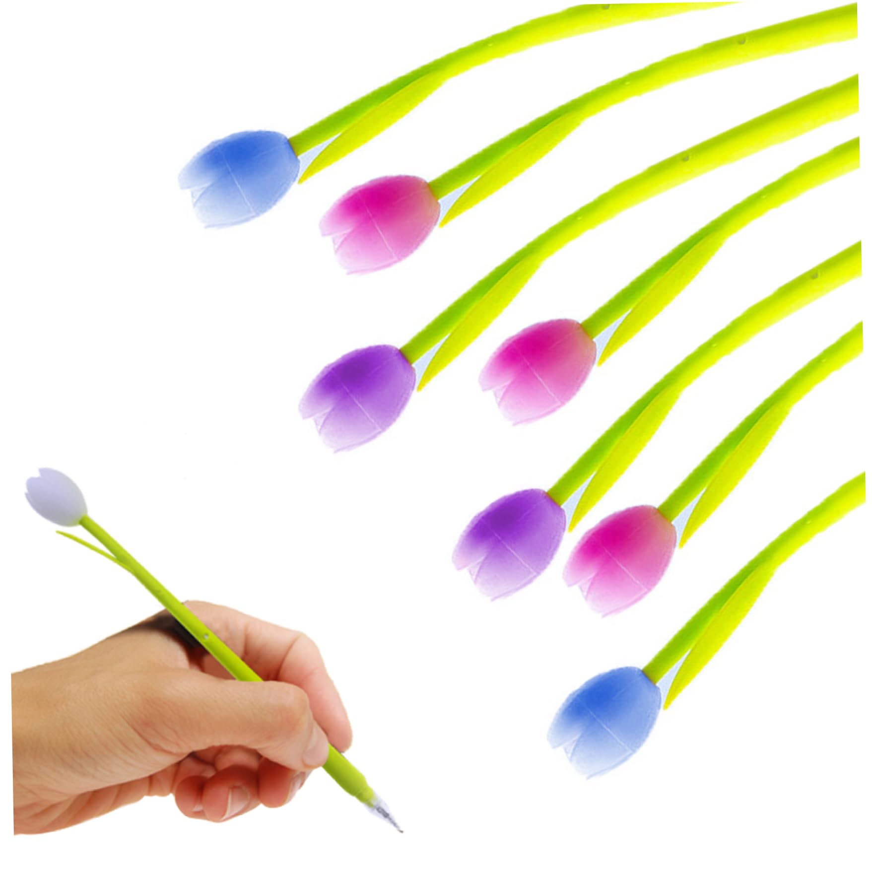 Xweptuy Color-Changing tulips Ballpoint Pen Cute Color Changing Flower Pens Gel Ink Rollerball Pen for School Home Office Stationery 12PCS Randm