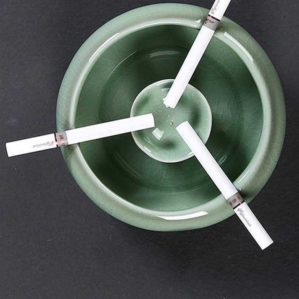 Home Ashtray Round Ceramic Ashtrays, Ash Holder for Cigarettes,Home,Living Room,Car,Gifts,Decoration,Creative,Blue,Green,Yellow Household ashtrays(C) image 3