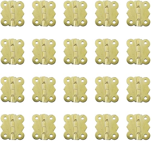WaNana Bisagra de 1.14 x 1.06 pulgadas, color dorado, plateado y bronce, 10 unidades, 20 unidades, dorado, platabronce, bisagra de caja de joyería