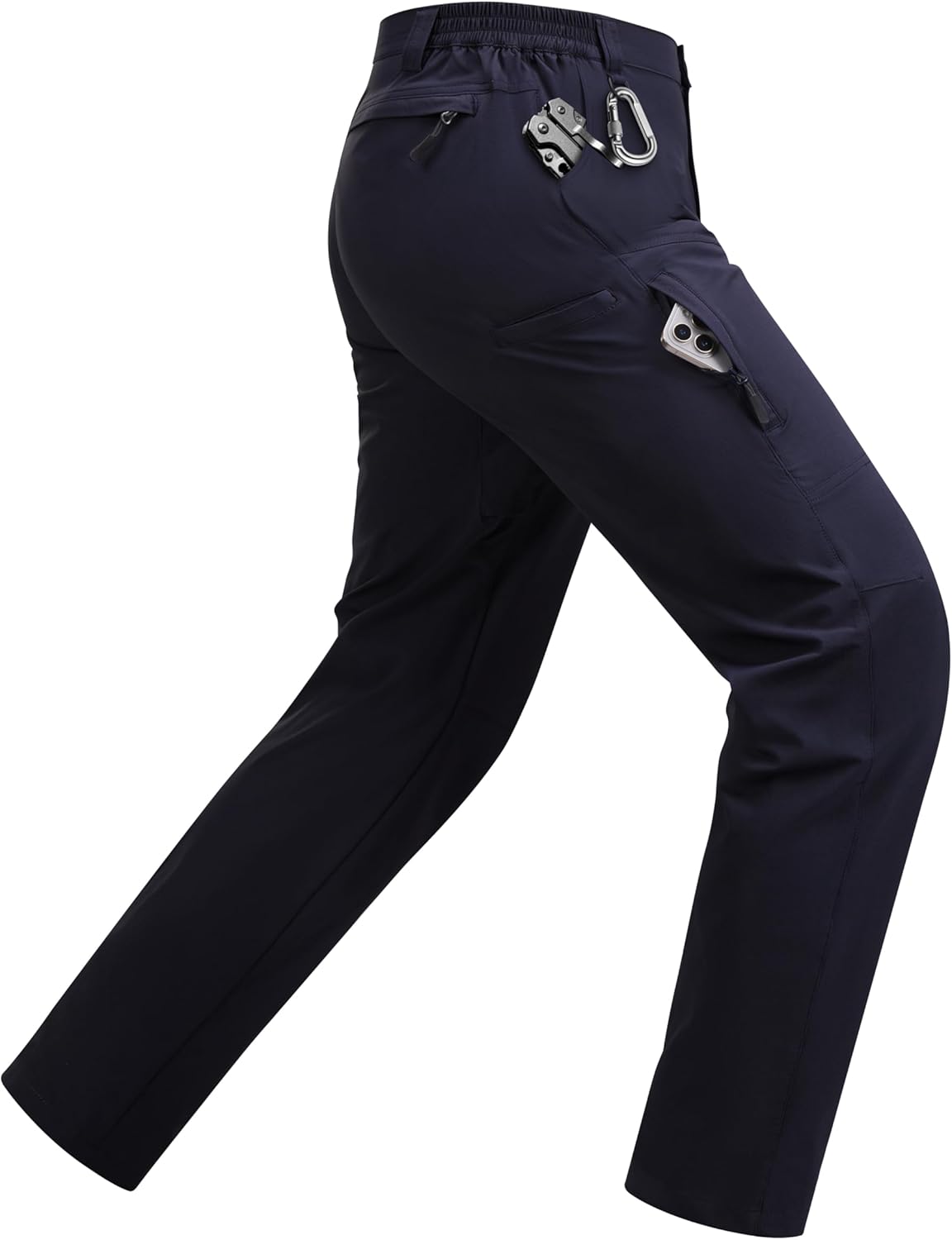 Mens Hiking Pants Lightweight Water Resistant Cargo Work Tactical Pants 6 Pockets Q...