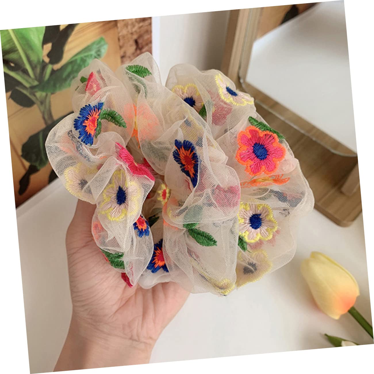 Housoutil 30piezas Coleteros De Flores Bordadas Para Peinados Accesorios De Cabello Para Mujer y Para Coletas y Peinados