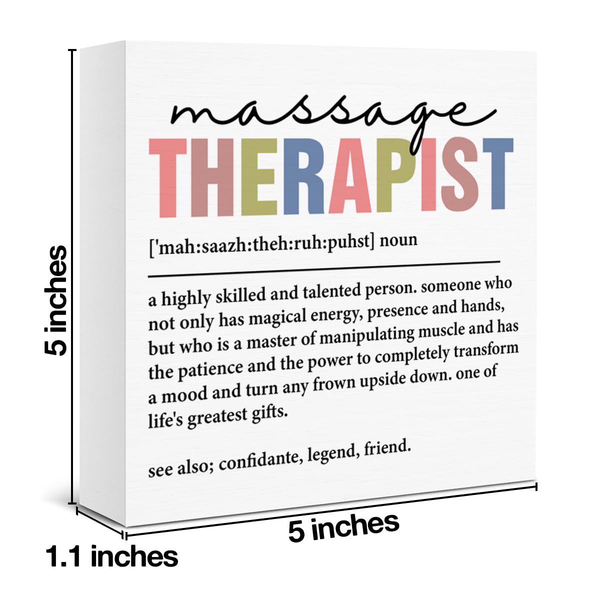 Massage Therapist Gifts Massage Therapist Definition Wooden Box Sign for Massages Room Spa Studio Salon Decor
