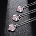 BESPMOSP Big Sis Lil Sis Mom Crystal Heart Pendant Necklace Set Gift for Sister Mother's Day Gift Family Jewelry (3PC Pink)