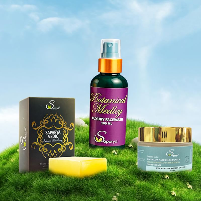 FAIR GLOW TRIO SAPARYA VEDIC | Powerful natural Skin Brightening & Tan Removal solution | chemical free | advanced ayurveda | Clinically Proven | For Men & Women | 3 products-image-14