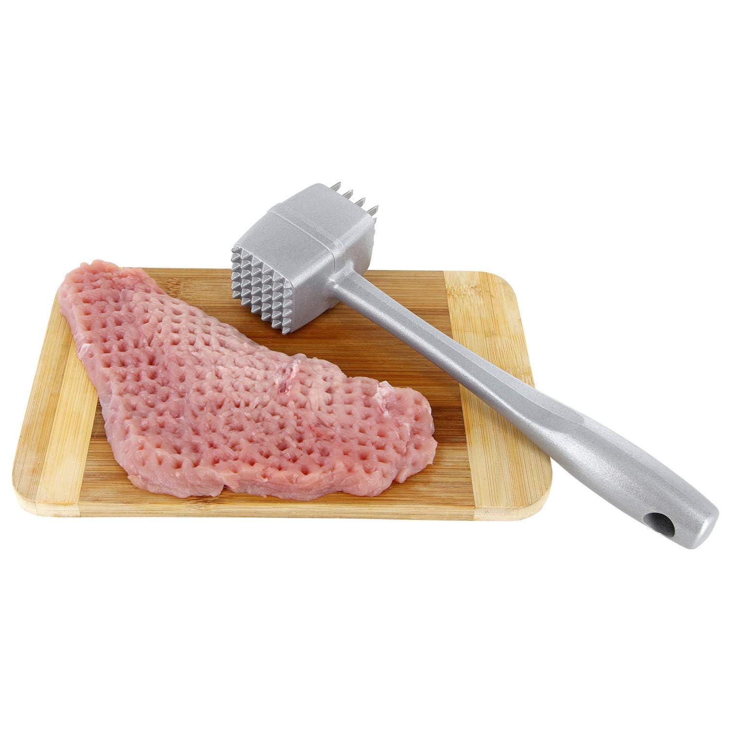 Westmark Fleisch- und Steakhammer, Länge: 23,8 cm, Rostfreier Edelstahl/Aluminium mit lebensmittelechte Spezialbeschichtung, Steakmaster, Silber, 62202260