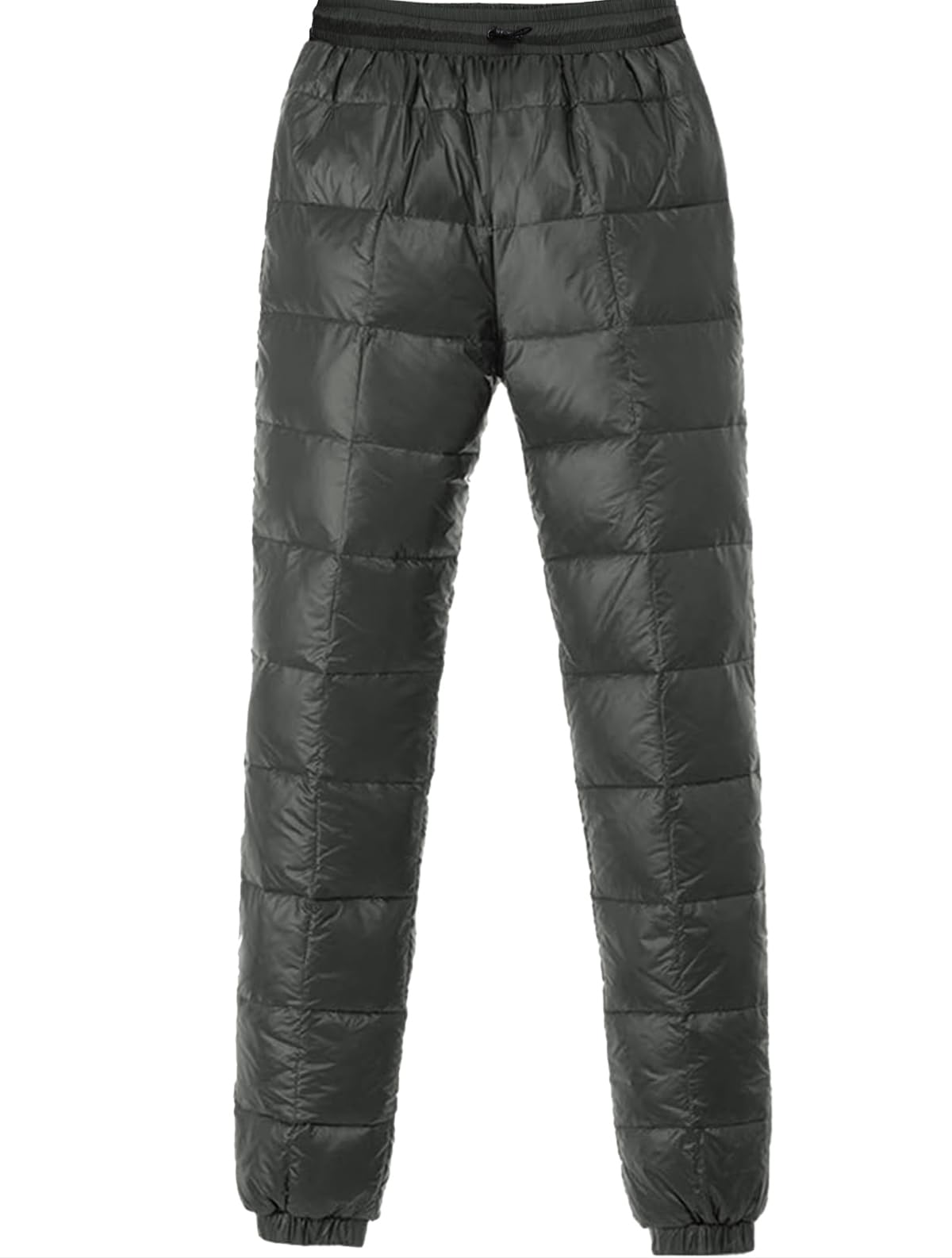 HOTIAN Pantalones térmicos de invierno para hombre ultraligeros con relleno térmico, a prueba de viento, pantalones aislados para camping al aire libre con bolsillos con cremallera
