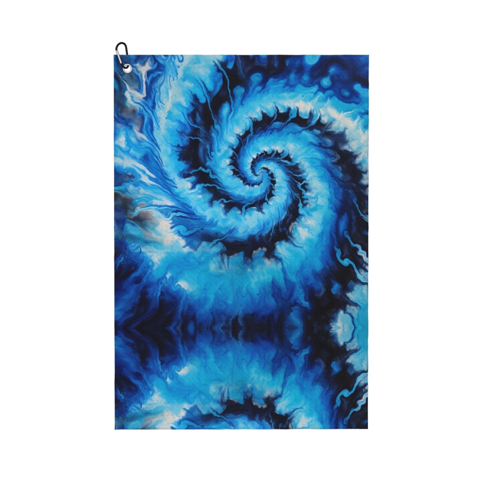 peiyeety Tie Dye Psychedelic Spiral Microfiber Golf Towel with Carabiner Clip, 16x24 Inch Absorbent Waffle Weave Towel for Golf Bags