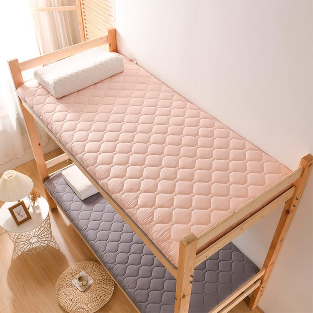 Matelas futon japonais, tapis tatami, lit simple/double/queen/king size, matelas pliable au sol, portable de voyage et de camping (rose, 90 x 200 cm)