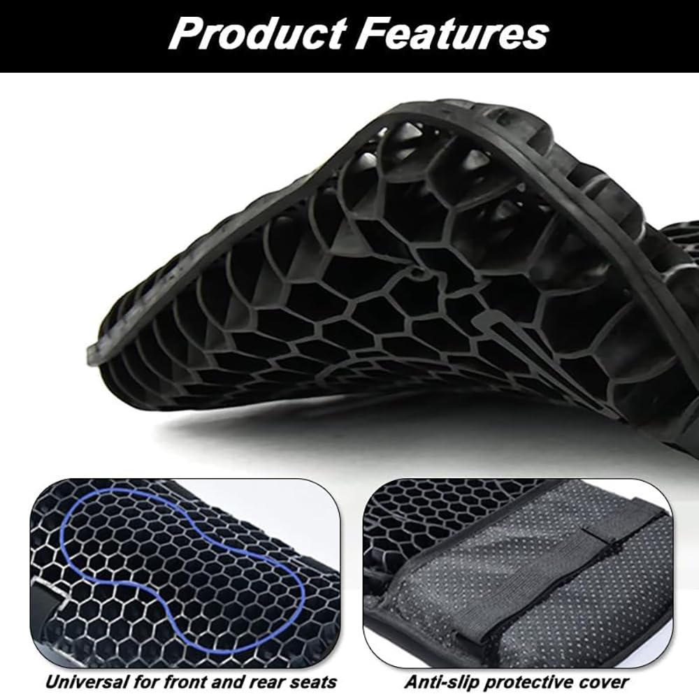 Motorrad Sitzkissen Gel Faltbares für Kawasaki Z 125 2016-2024 | 3D Wabenstruktur Waben Motorrad Sitzkissen, Physisch Atmungsaktiv & Bequem für Lange