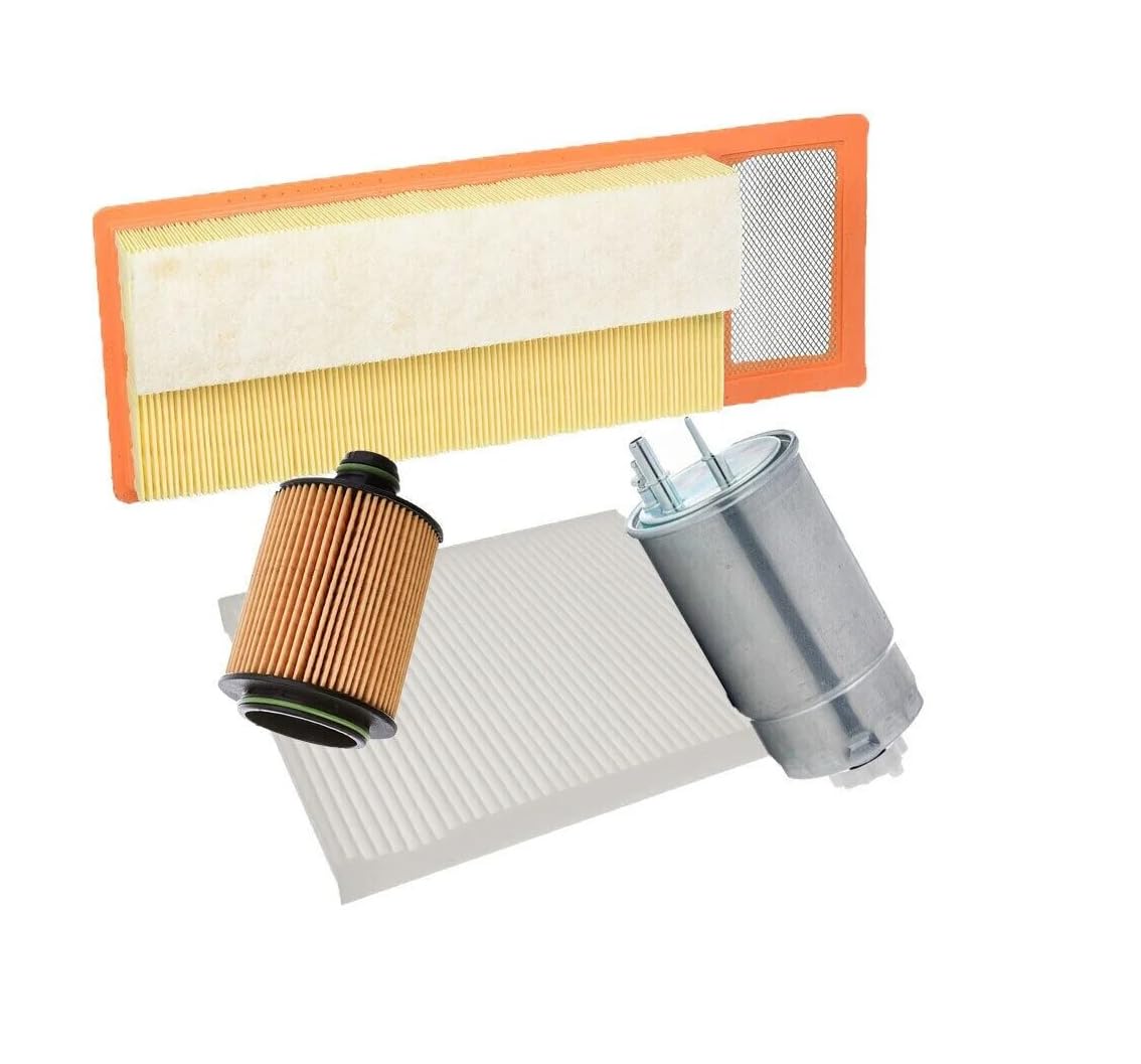 Kit 4 Filtri Auto, Filtro Aria, Olio, Carburante e Abitacolo per Fiat Punto Evo 1.3 Multijet Euro 5