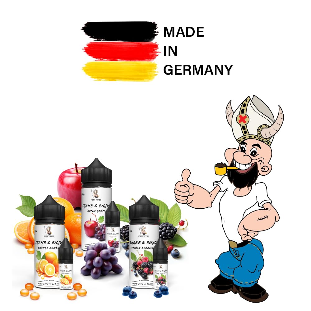POPY TRADE - Shake & Enjoy Zestaw 3 bestsellerów nr 5 - Wysoko skoncentrowany aromat 3 x 10ml w butelce z dozownikiem, do żywności, napojów, rozpylaczy, wytwornic mgły