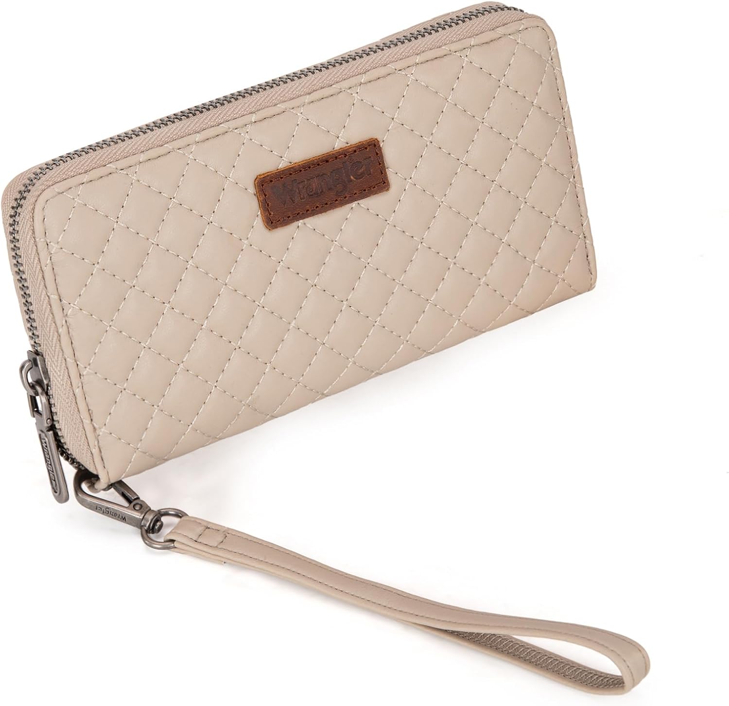 Montana West X Wrangler Quilted Large Wallet for Women, Wristlet Wallet with RFID Blocking, Detachable Wristlet Phone Holder Zipper Pocket for Female Ladies Girls
