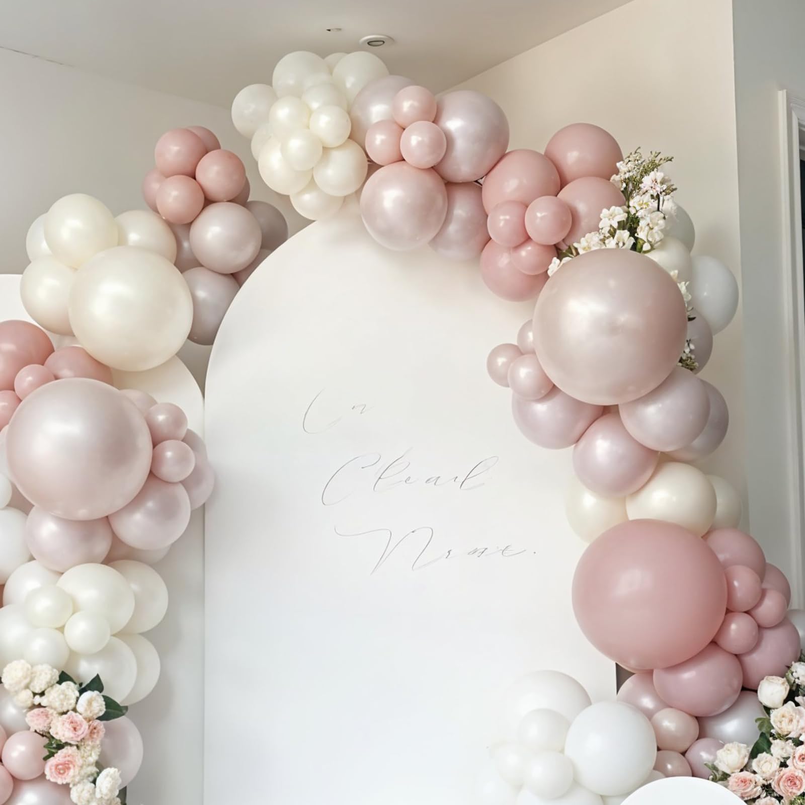 Zakurzone różowe balony, 50 szt., 30 cm, podwójny wypchany różowy i perłowy balon, przezroczysty balon dla kobiet, dziewcząt, baby shower, wieczór panieński, ślub, boho, dekoracje na przyjęcie