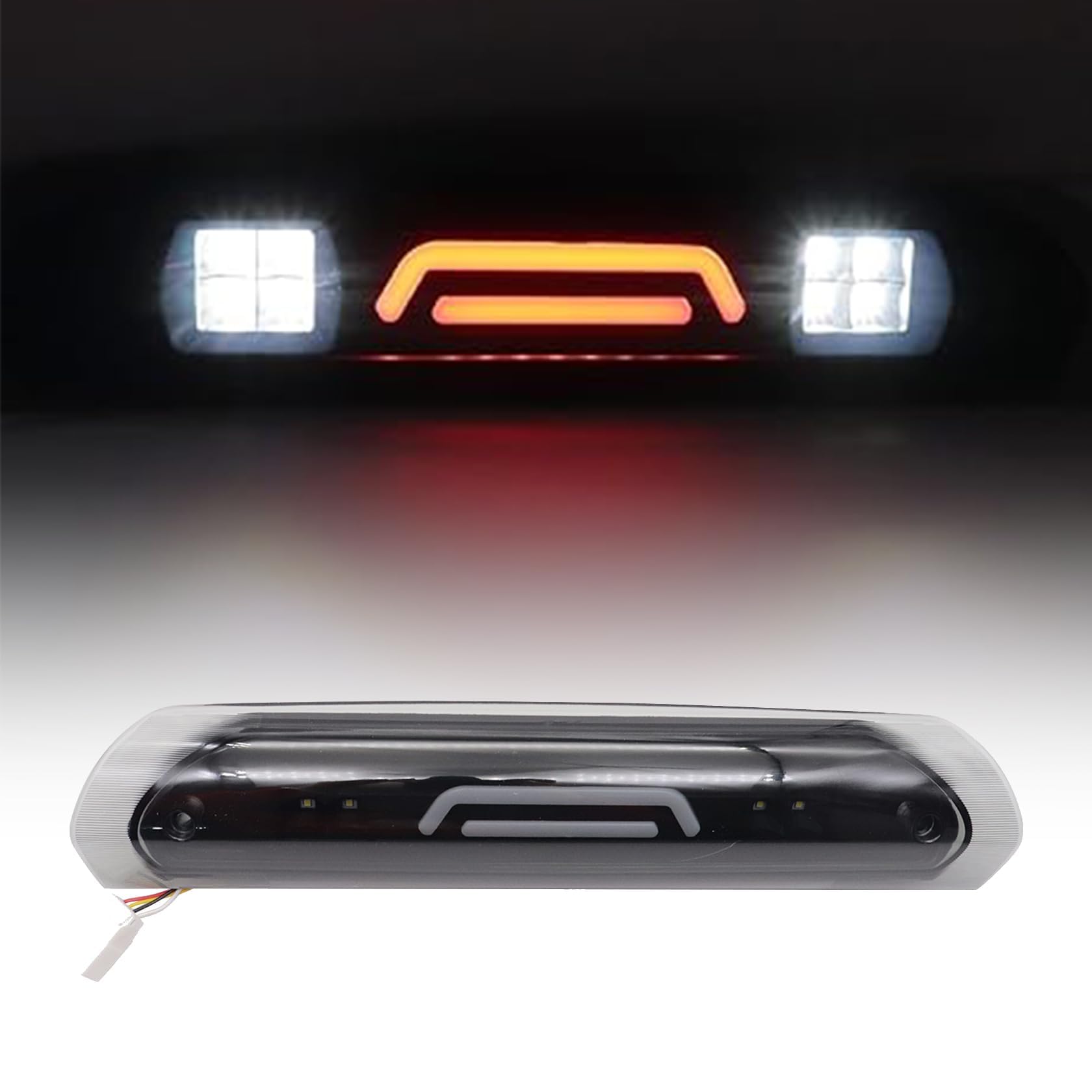 Smoke LED Third Brake Light Cargo Lamp For Dodge Ram 1500/2500/3500 2002-2009 – Red/White, Plug & Play Replacement