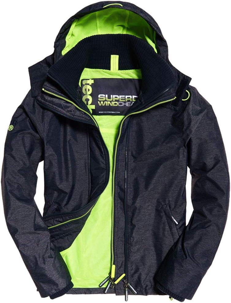 Superdry Men's Tech Hood Pop Zip Windcheater Sports Jacket