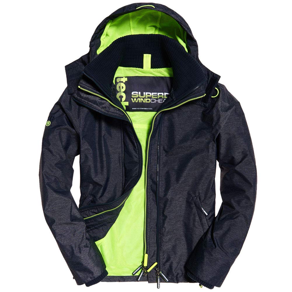 Superdry Men's Tech Hood Pop Zip Windcheater Sports Jacket