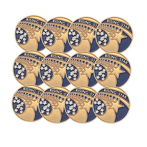 Image of SHOP AWARDS AND GIFTS Enamel Lapel Pins for Students Appreciation Reward Teacher Supplies Employees, Pack of 12, 3 /4 Inch