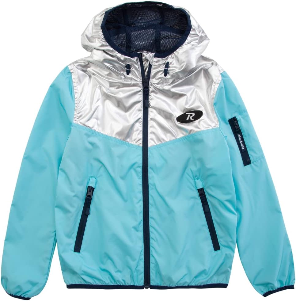Rokka&Rolla Girls’ Lightweight Water-Resistant Jersey-Lined Hooded Windbreaker Jacket Rokka&Rolla Girls’ Lightweight Water-Resistant Jersey-Lined Hooded Windbreaker Jacket