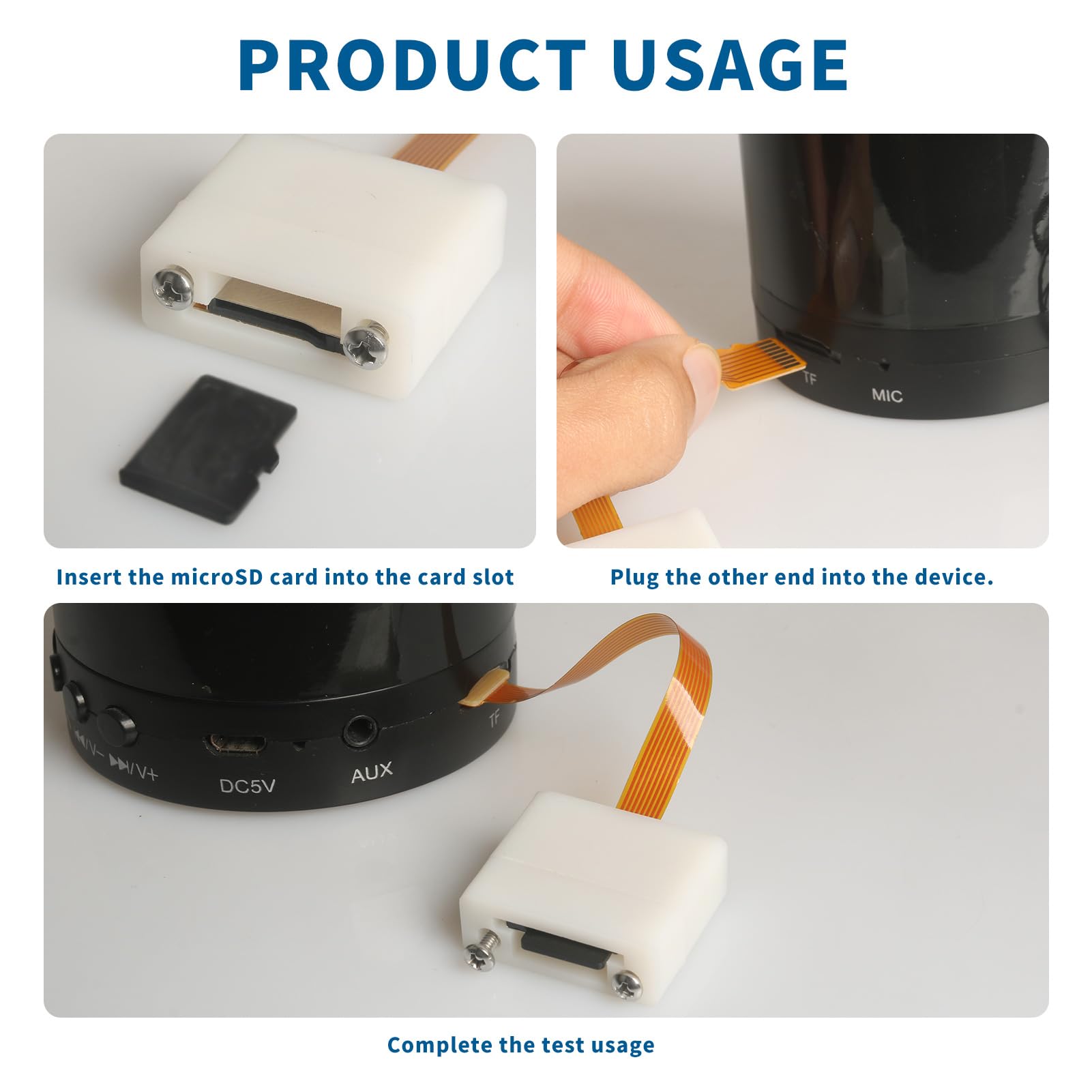 Câble d'extension de carte Micro SD (TF) de 25 cm, flexible monté sur panneau, câble d'extension FPC, câble adaptateur de lecteur de carte TF, adapté pour les armoires, les châssis et les