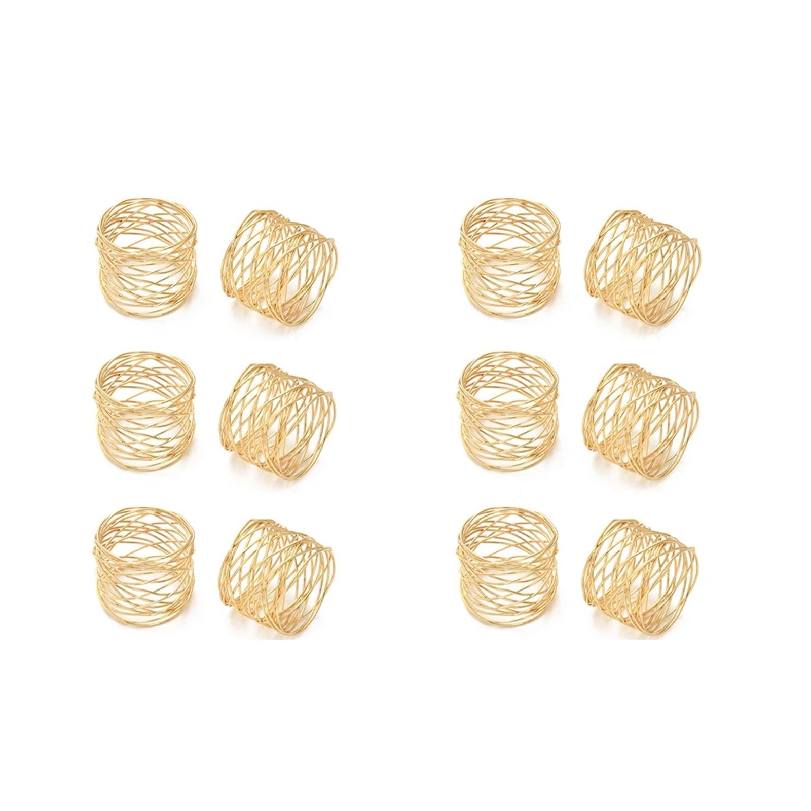 napkin rings 12PCS Metal Cross Hollow Sliver Napkin Buckle,Wide Round Gold Ring,for Family Dinner Wedding Dining Table Decoration(12PCS Gold)
