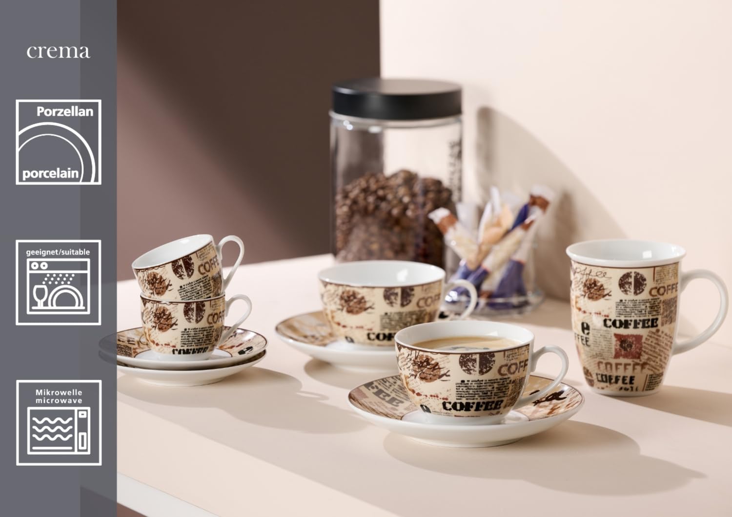 Ritzenhoff & Breker Seria do kawy Crema rozmiar zestaw do cappuccino 4-częściowy 220 ml Crema