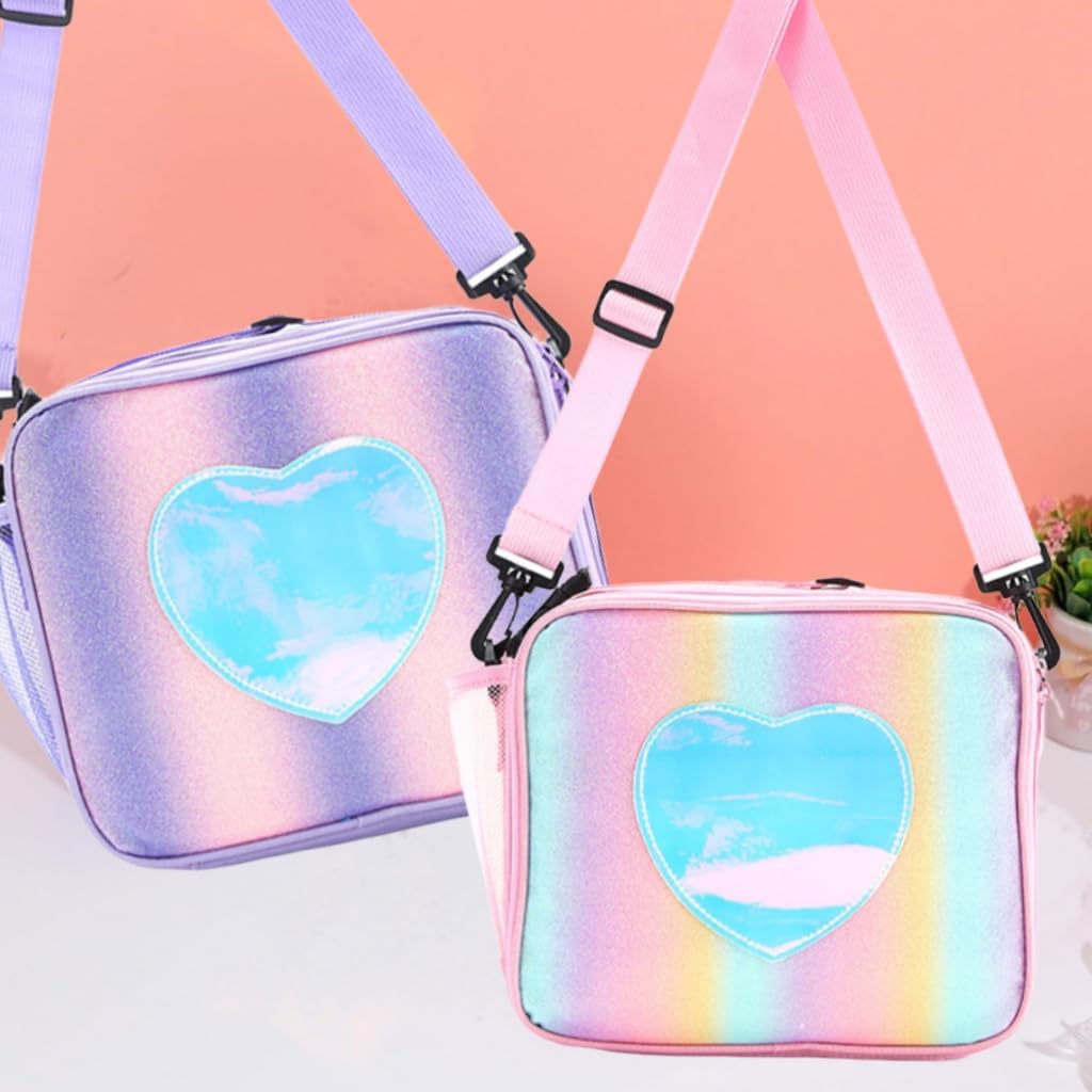 ランチボックス 子供用 女の子用 断熱レインボートバッグ 漏れ防止 保温クーラー 再利用可能 ランチバッグ 学校/オフィス/アウトド