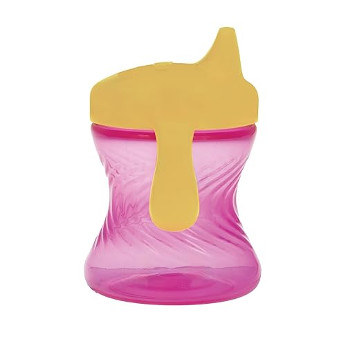Miniatura 4 de Nuby Vaso para beber con boquilla dura sin derrames, de 2 asas con fácil agarre, paquete de 3, 7 onzas, taza para beber para bebé con sorbo