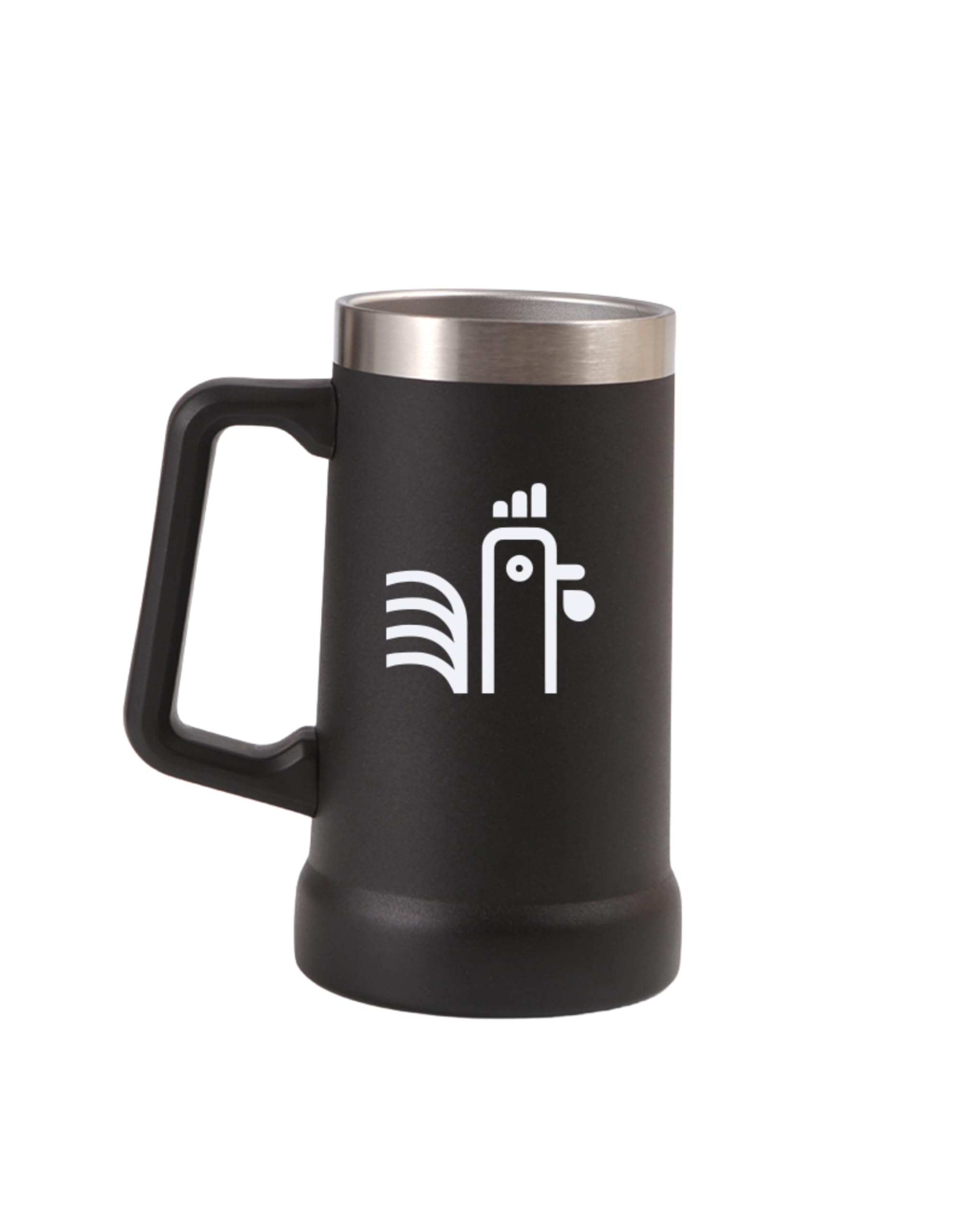 KIKIRIKIT 0.7L - Jarra Cerveza Acero Inoxidable - Mantiene la Cerveza Fría 4 horas - Vaso Termico Vintage - Libre de BPA - Regalos para hombres (Negro)