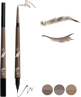 Music Flower 2 in 1 Eyebrow Pencil, Waterproof & Long Lasting Liquid Eyebrow Pen, Dual Ended Pencil Fills and Defines Brow Tint with the Precision & Definition of Microblading, Brown