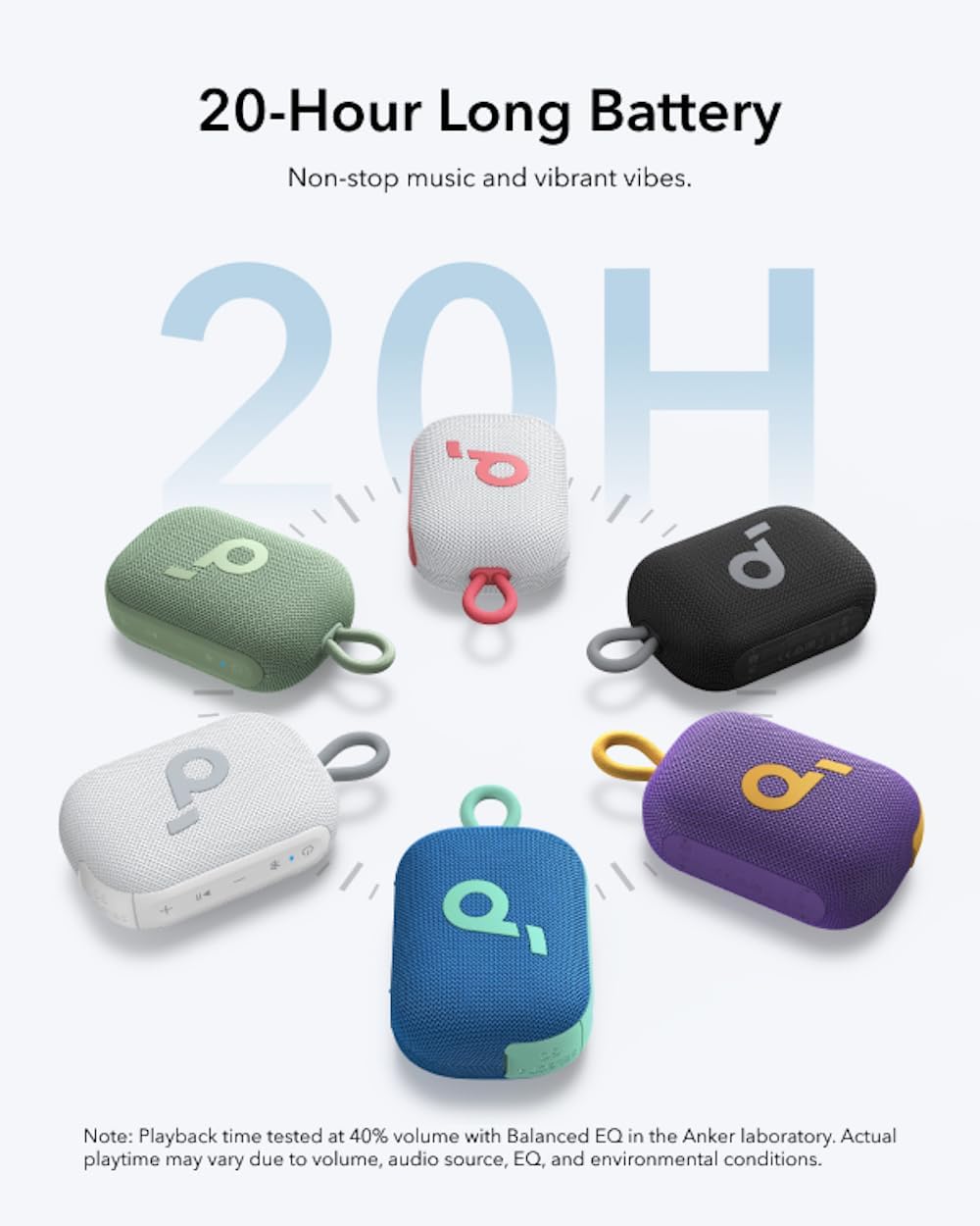 Soundcore Select 4 Go Bluetooth Speaker by Anker, Mini Portable, Up to 20 H Playtime, IP67 Waterproof and Dustproof, Floatable, Powerful Sound, Ideal for Indoors and Outdoors, Hiking- Blue (Renewed)