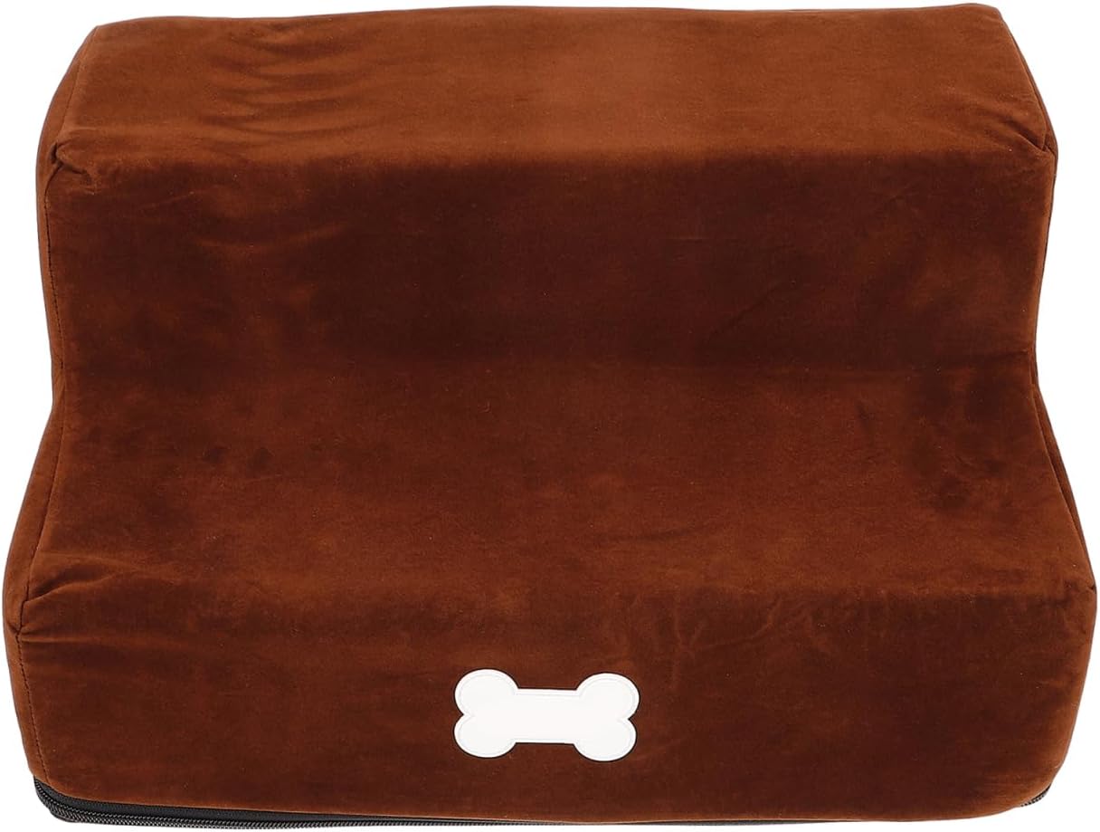 POPETPOP Reusable Pet Stairs for Dogs and Cats Lightweight Safety Ladder for Easy Access to Beds and Compact Design for Travel and Storage Deep Finish