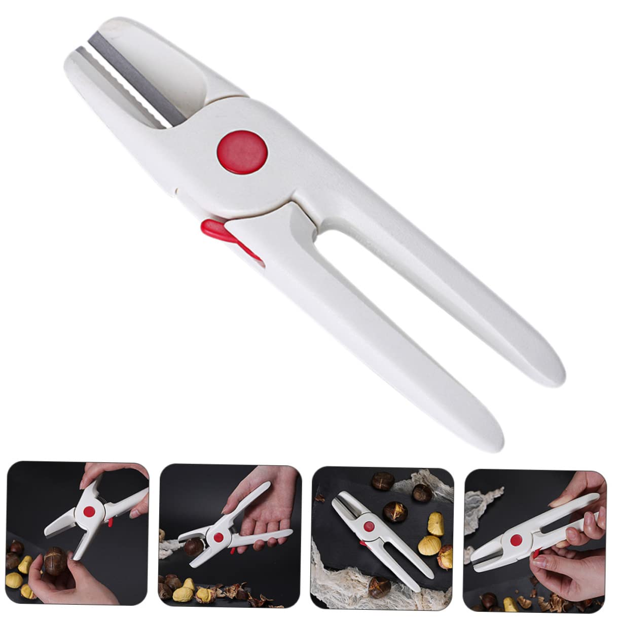 BESTonZON Pince à Pignons De Pin Et Noix Multifonction - Outil Décorticage Fruits De Mer, Casse-Noix Et Éplucheur De Châtaignes En Acier Inoxydable