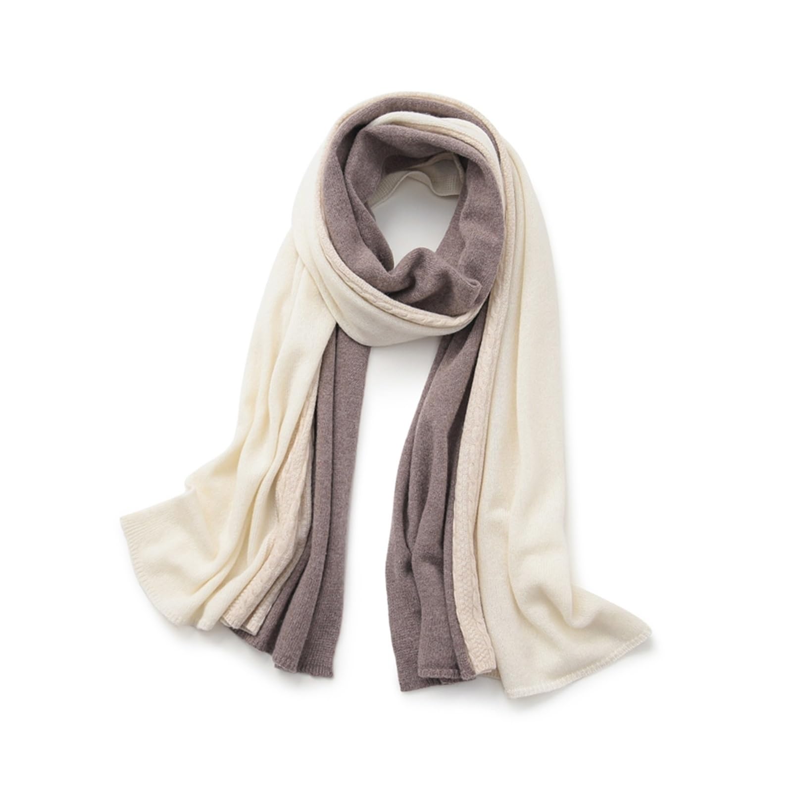 Scialle per donna Sciarpa calda autunnale e invernale in maglia, morbida sciarpa in puro cashmere