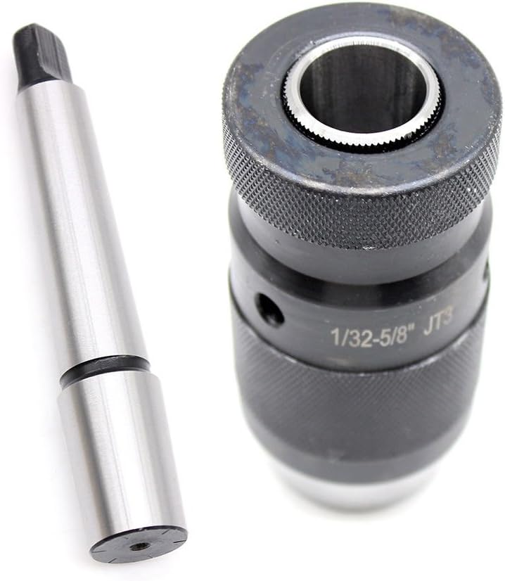 Heavy Duty 1/32-5/8" Drill Press Chuck Keyless JT3 Mount + JT3-2MT Tanged Arbor
