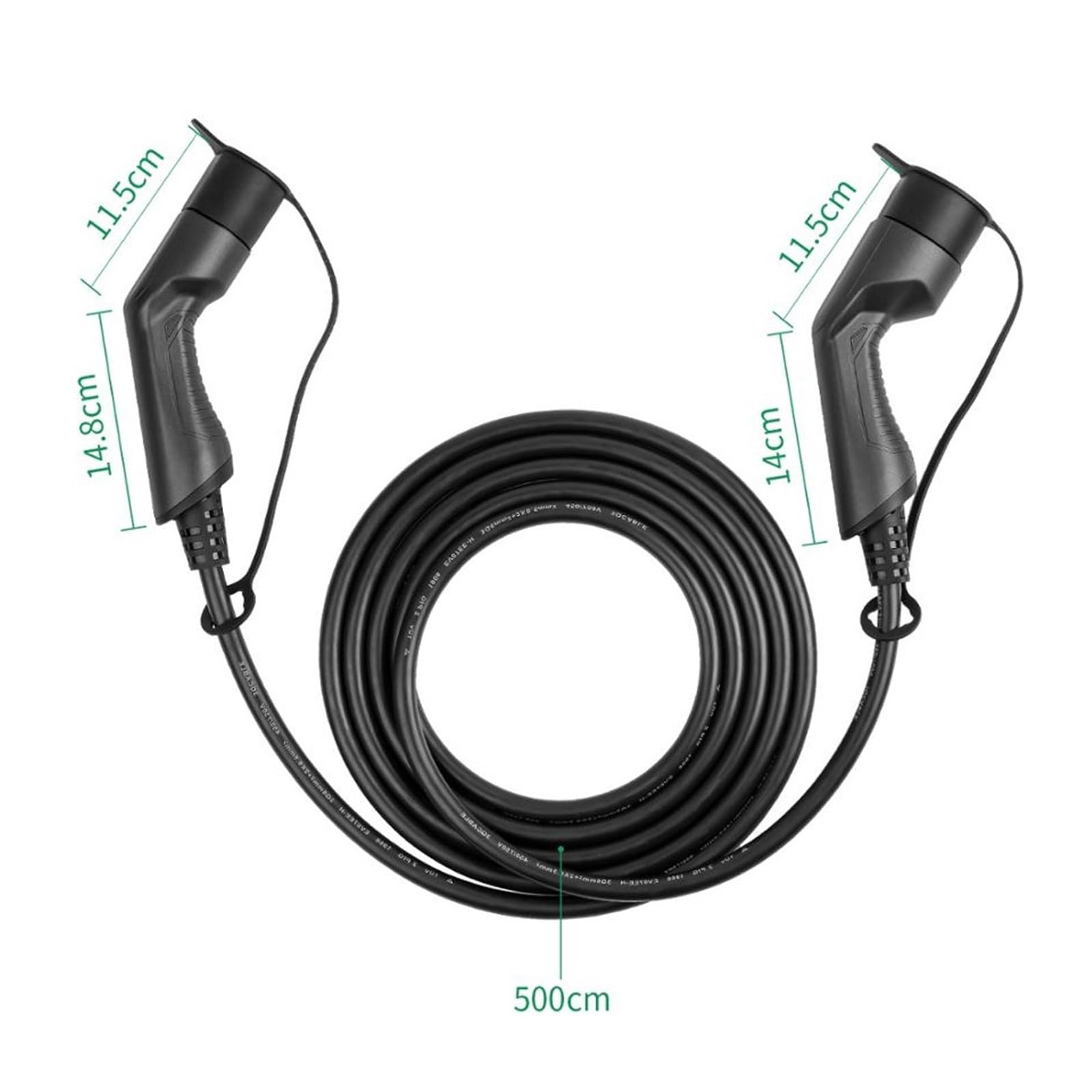 Kabel Ładujący EV 32A 7,2KW Do Stacji Ładowania Samochodu Elektrycznego EVSE Przewód Typu 2 Wtyk Żeński Na Męski 5M Bezpieczne łAdowanie