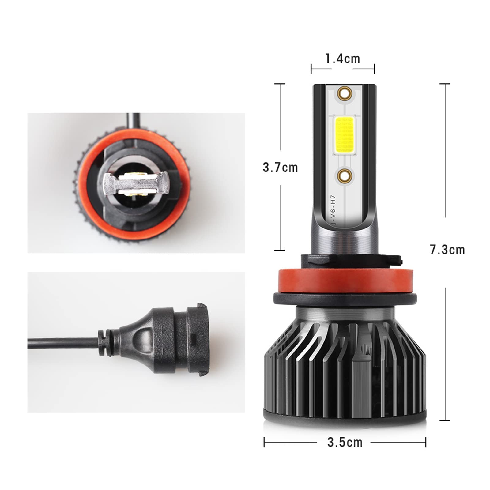 Lot De 2 Ampoules De Phare LED, 12 000 Lumens Lumineux, Kit De Conversion De Phare LED Blanc Froid, Étanche IP68, Installation Rapide.,H11/h8/h9