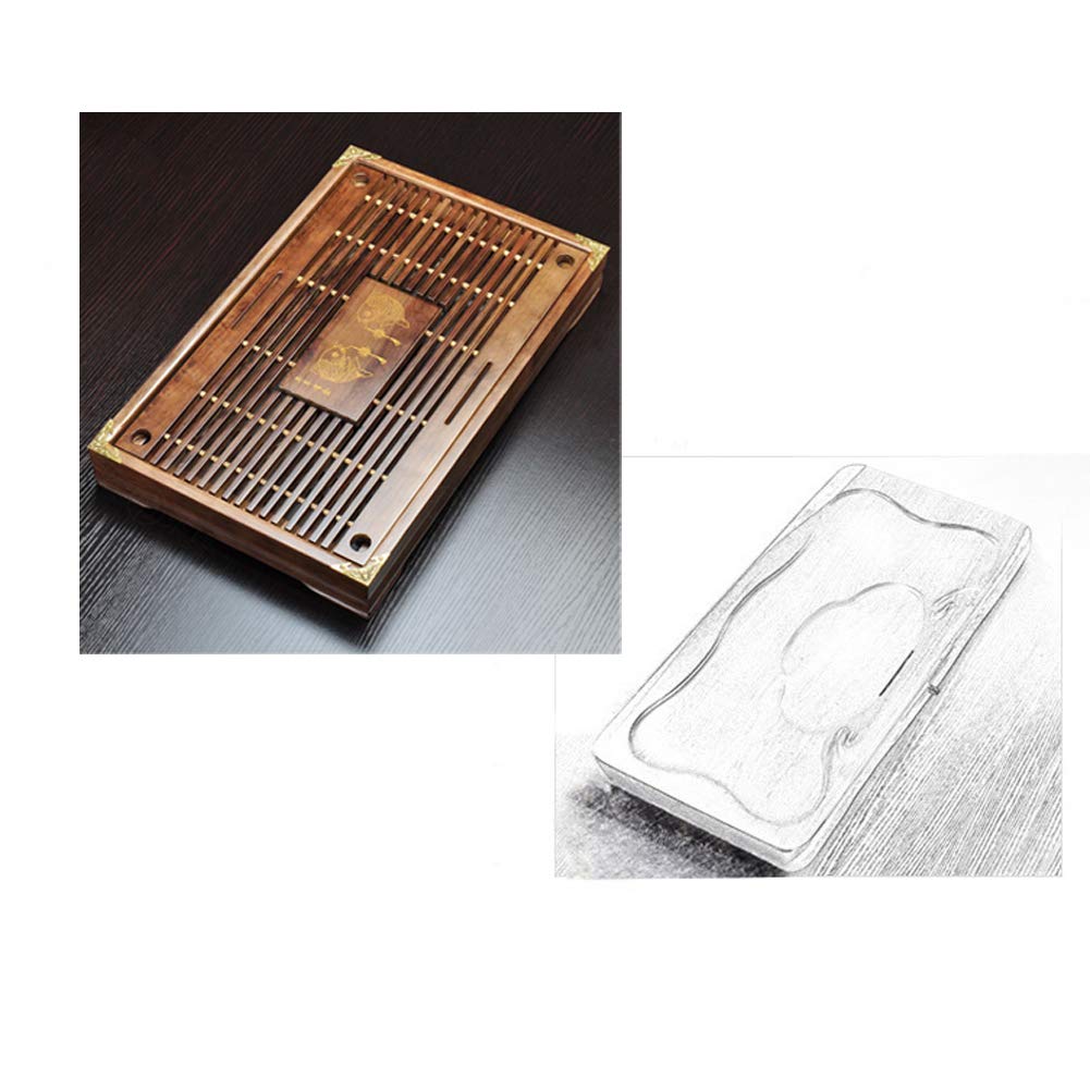 Plateau de thé plateau de service, le bambou Tasteful japonais/chinois plateau thé Gongfu de bambou pour la maison de thé, maison, bureau, Dimensions: env,43cm*28cm*5cm