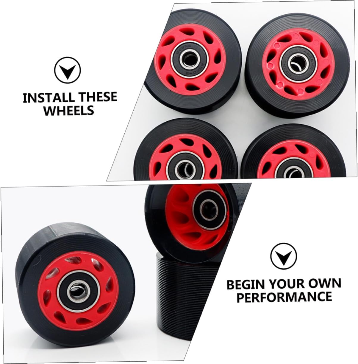 Double-row Roller Skate Wheels 95a Pu Wear-resistant Replacement Set with 8 Wheels and Wrench for Outdoor Roller Skating Sports Accessories