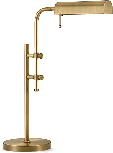 VONLUCE Lámpara de escritorio rústica, lámpara de mesa de metal de estilo industrial ajustable, lámpara de lectura regulable para sala de estar,