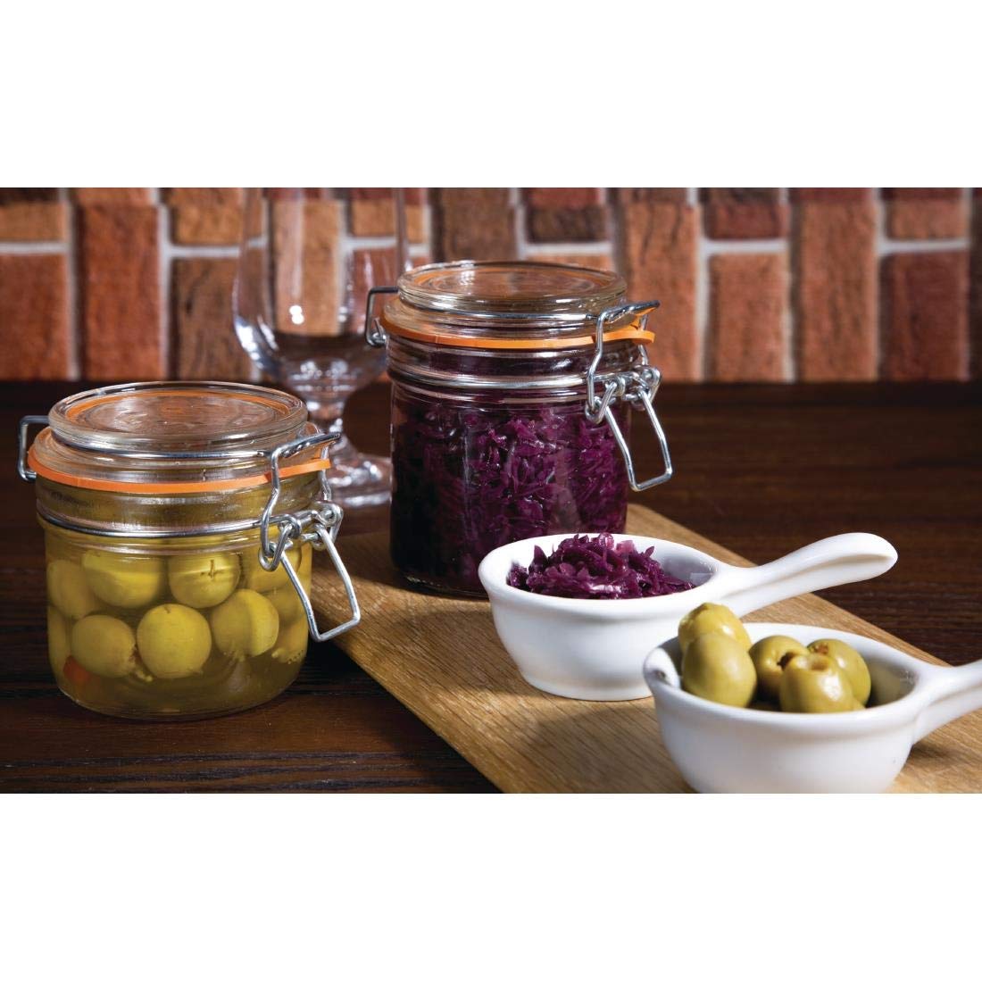 Vogue Bocal à conserve 200 ml (lot de 6), bocaux de conservation, pots de confiture réutilisables, stockage hermétique des aliments, conservation et marinage de cuisine, GH328