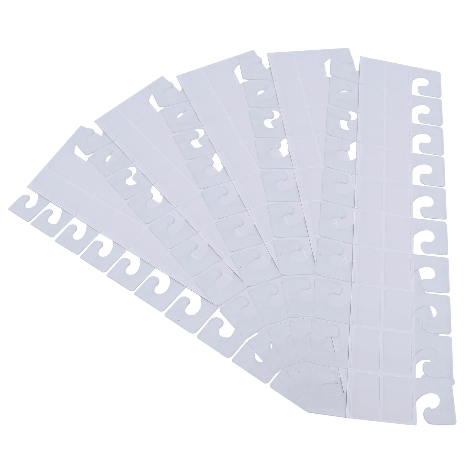 Young Wolf Transparent 500Pcs Pvc Pegboard And Slatwall Hook Tabs Adhesive Hanging Tabs Round Hole Self-Adhesive Hang Tag (J Hook)