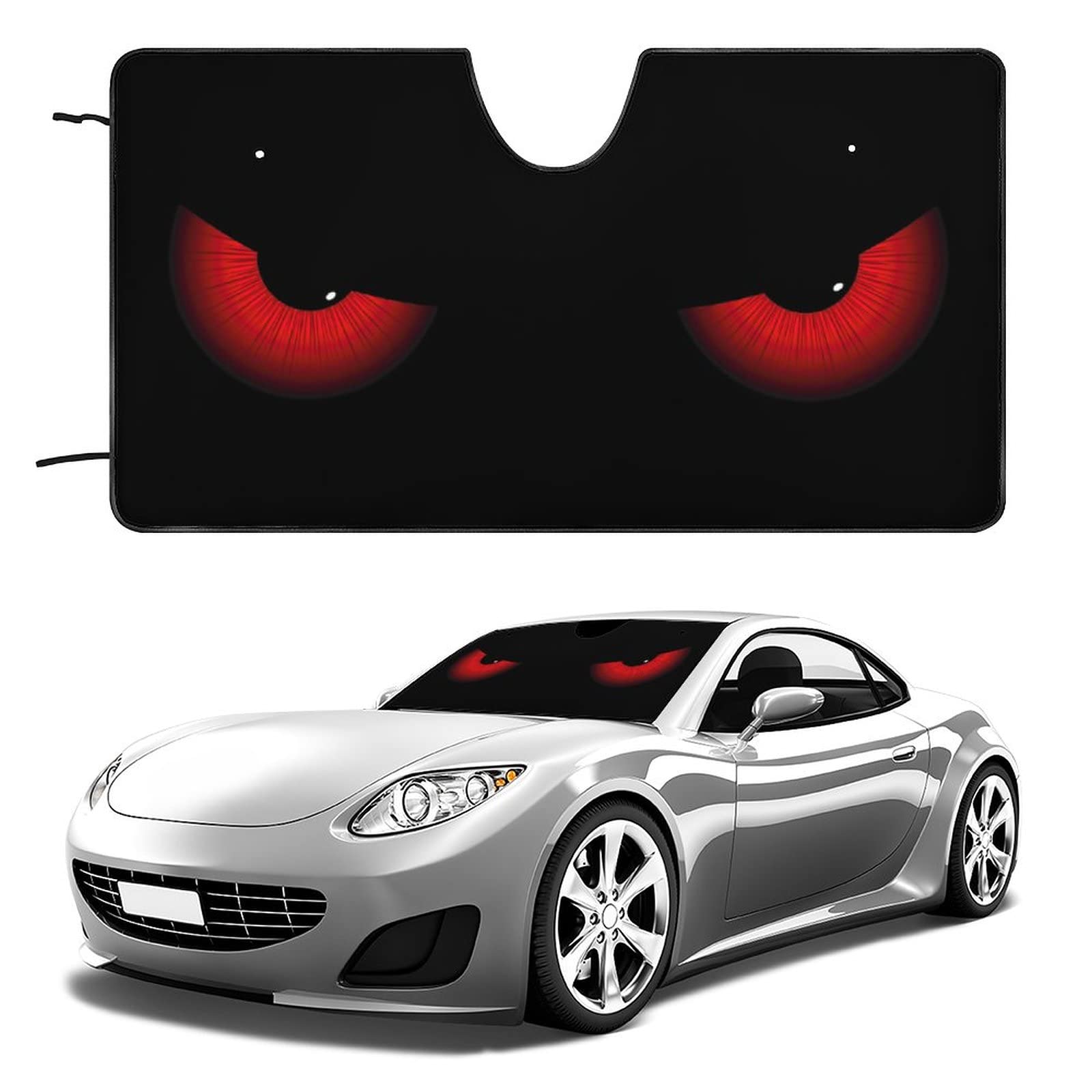 Protección Solar para El Parabrisas Ojos Malvados De Halloween - Ojos Rojos Parasol Coche Delantero Plegable Portátil Parasol para Parabrisa Universal para Coche Camioneta Todoterreno
