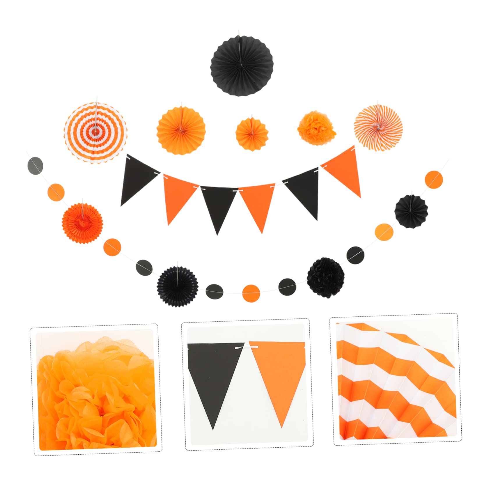 Alasum 3 zestawy wachlarz origami Diwali dekoracyjna girlanda dekoracja czarne dekoracje Halloween proporczyki flagi meksykańska dekoracja Halloween dekoracje ślubne dekoracje imprezowe frędzle