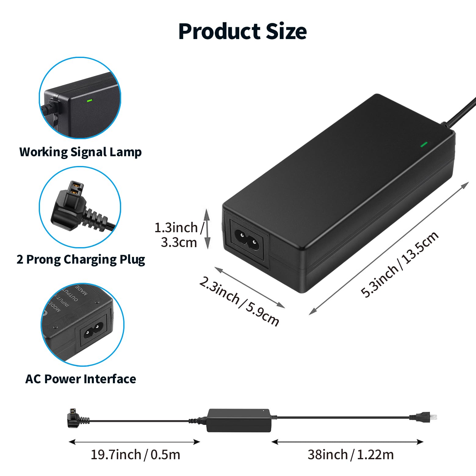 14.5V Car Refrigerator DC Power Cord for Portable Fridge Freezer Cooler AC Charger Charging Cable Compatible with Alpicool, Bodega, ICECO, Setpower, JoyTutus, ARB, AstroAI, Aspenora, BougeRV, Wagan