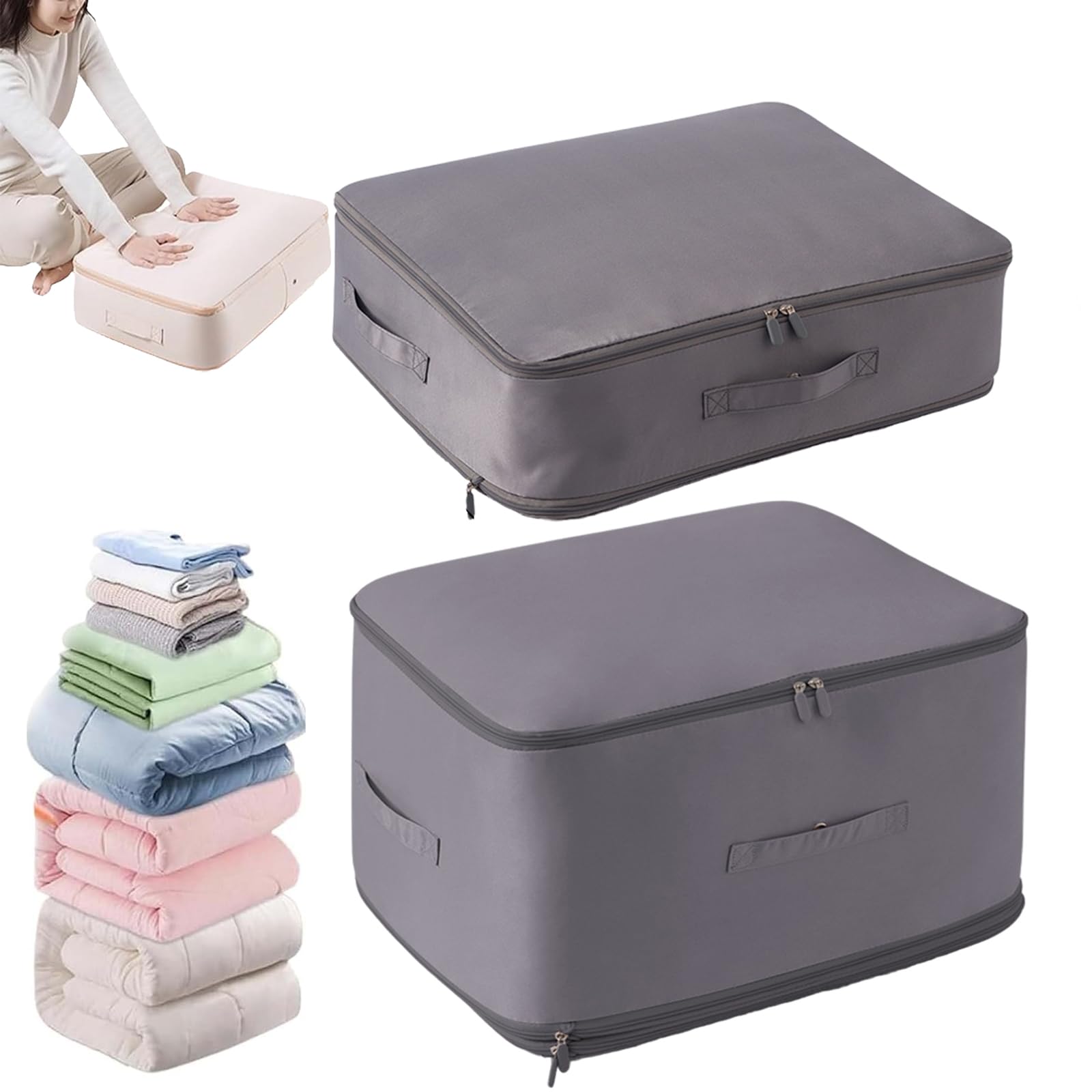 2024 Ultra Salvaspazio Compressione Durevole Coperta Abbigliamento & Biancheria Da Letto Borse Per Trasloco Invincibile Grigio Set Ideale per Casa e Viaggi
