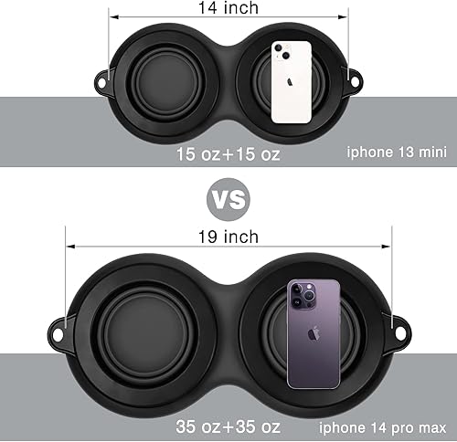 Miniatura 4 de WINSEE - Cuencos plegables para perros con agua, portátil, para alimentar alimentos para mascotas, gatos, plegable, expansible, sin derrames, tapete