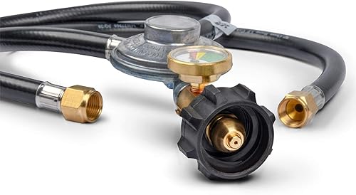 Miniatura 4 de GasSaf Regulador de propano divisor Y de 2 pies, kit de regulador de baja presión de 2 mangueras para la mayoría de parrillas de gas LP,