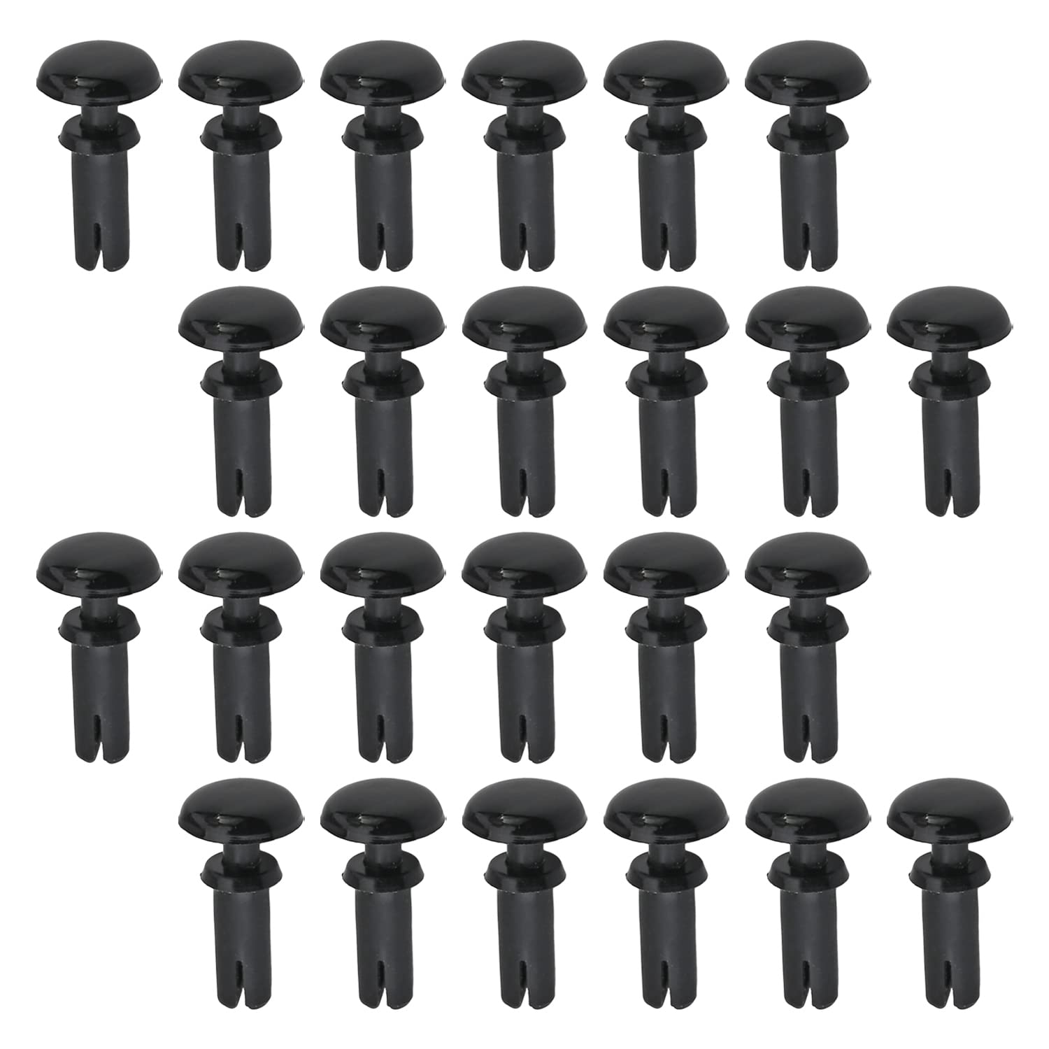 Push Rivets Rivets Nylon Fastener Clips R3075 Push Rivets Fasteners Hat Diameter 0.25inch for Bumper Trim Panel Black 300 Pcs