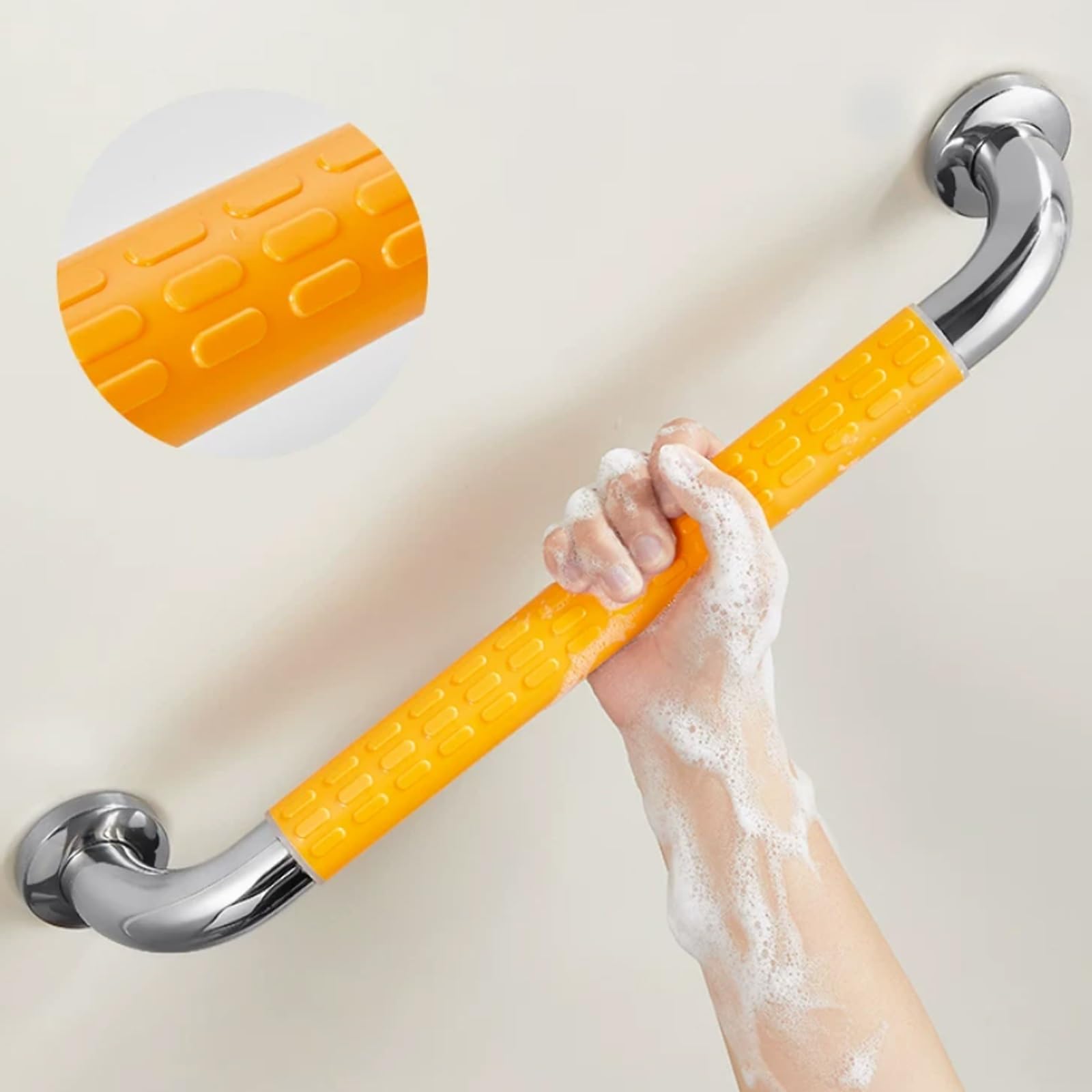 Barras De Seguridad para Baño, Pasamanos De Apoyo para Personas Mayores, Asa De Equilibrio para Bañera E Inodoro (paquete De 2).(Yellow,38cm)