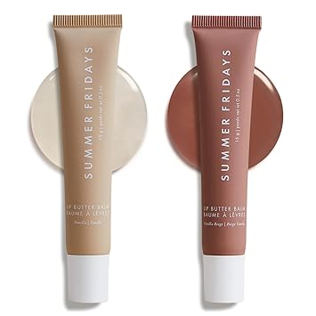 Summer Fridays Tinted Lip Butter Balm Gift Set - Conditioning Vegan Lip Balm for Instant Moisture, Shine & Hydration - Softening & Soothing Skincare - Vanilla & Vanilla Beige (2 Count)